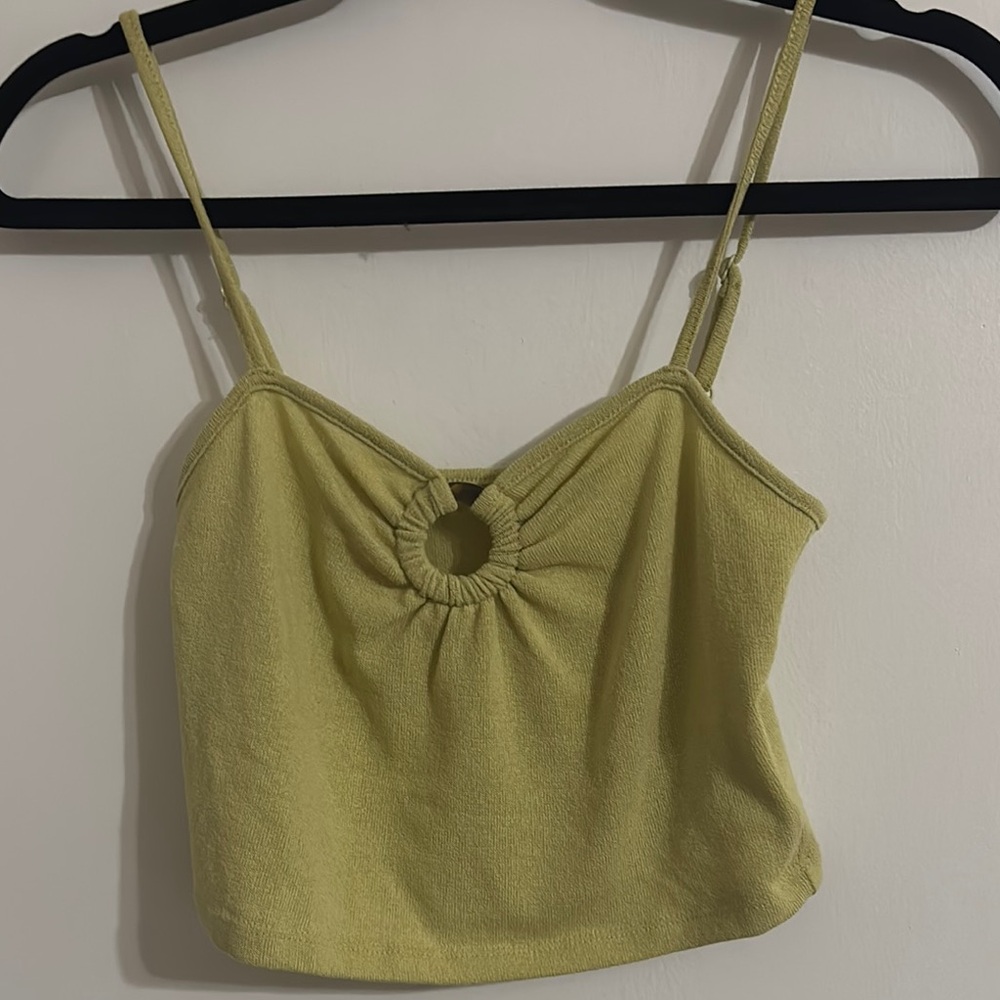 American Eagle Green Cropped Tank Top